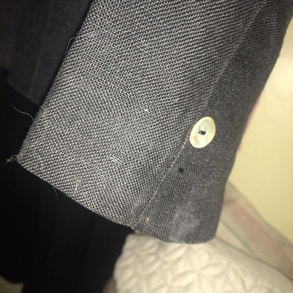 Jennifer Moore Petite Blazer Sz10P Black Linen Mother Of Pearl Buttons NWOT - Picture 5 of 8